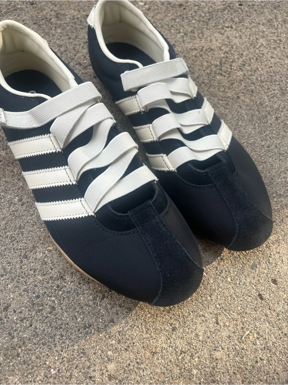 Adidas Mary Jane Ballet Flats Black White Size 11 Women